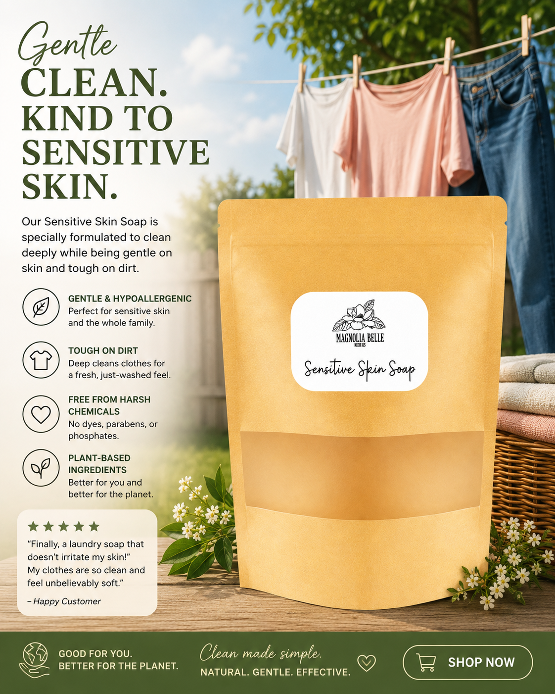 Sensitive Skin Laundry Soap Detergent